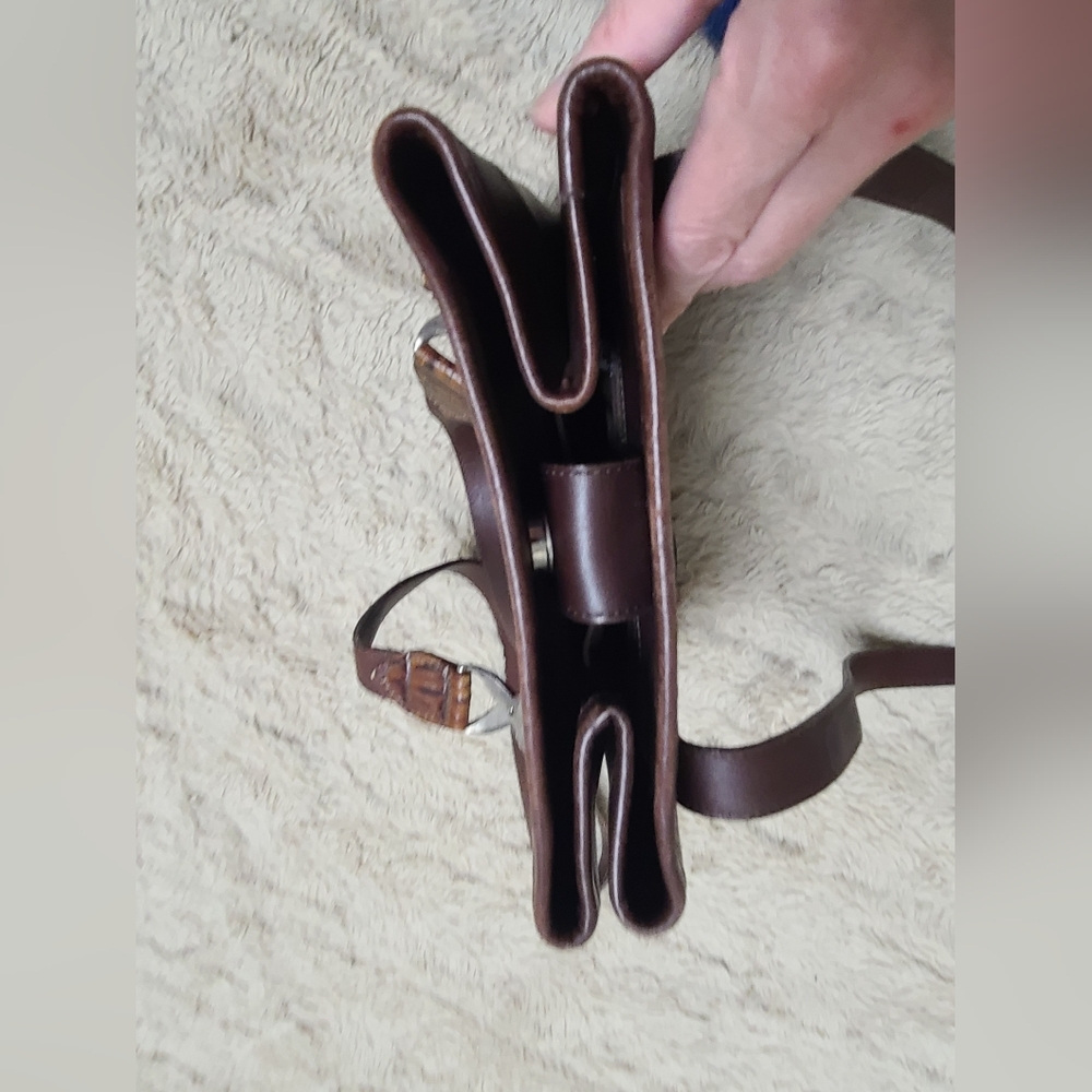 Vintage Brighton Brown Double Handle Shoulder Bag With Heart Charm 90's - Picture 11 of 14